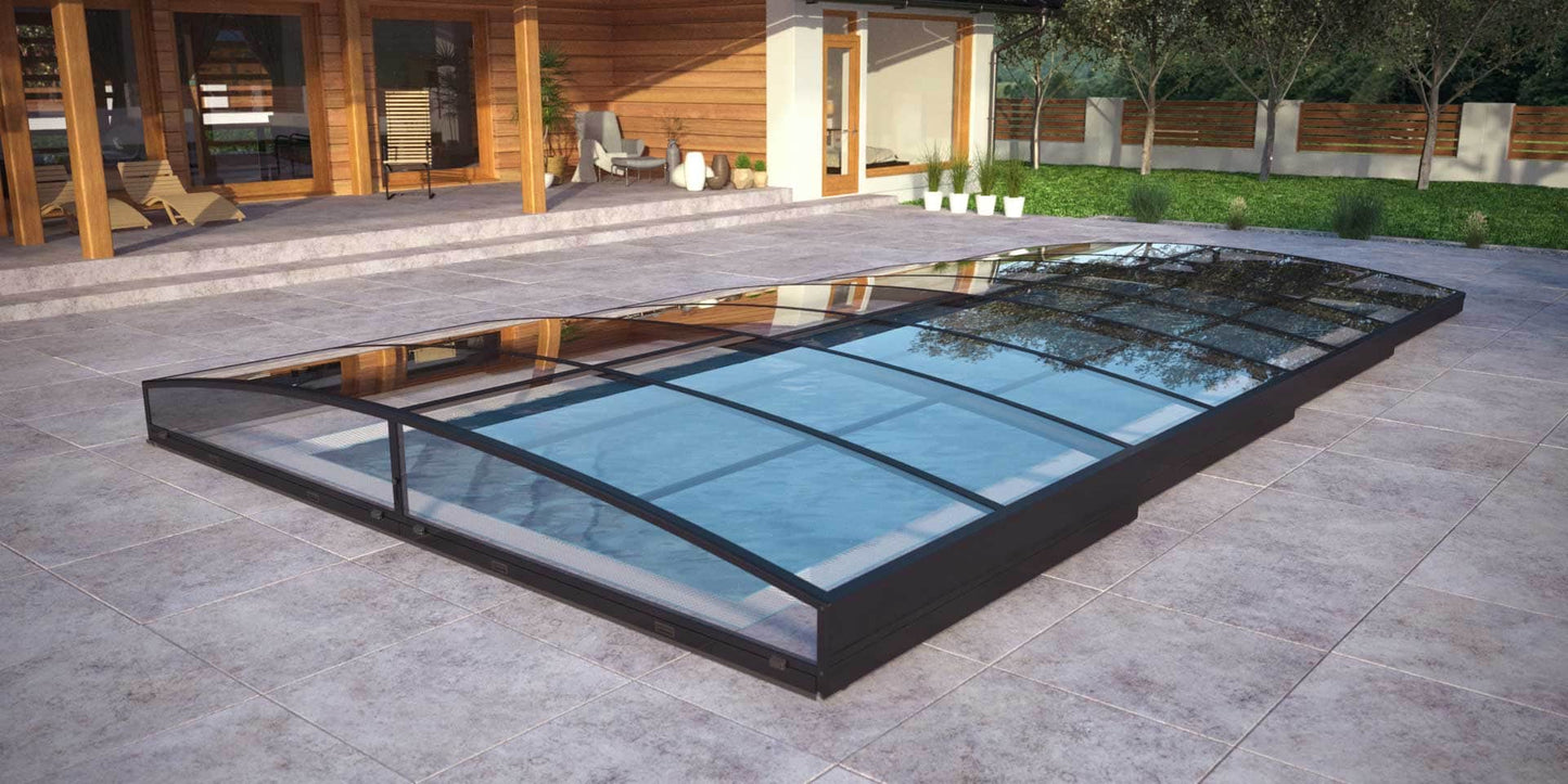Pool Roof Sydney 4.5×8 (Single Rail, Anthracite)