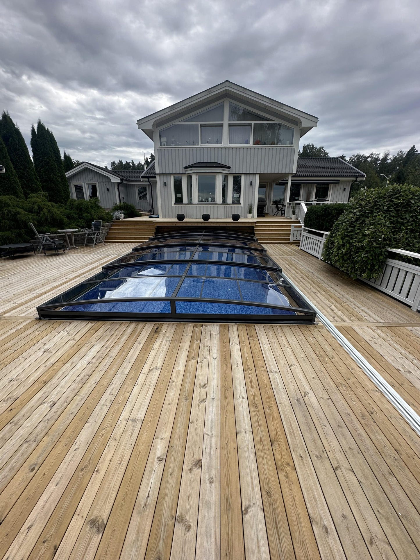 Pool Roof Sydney 4.5×8 (Single Rail, Anthracite)