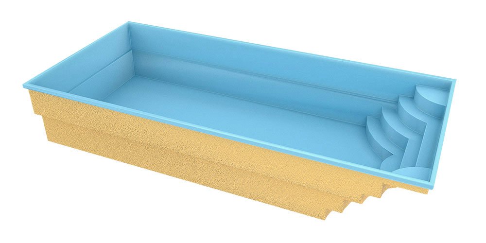 Fiberglass pool Aruba 800 8.20m x 3.70m x 1.50m