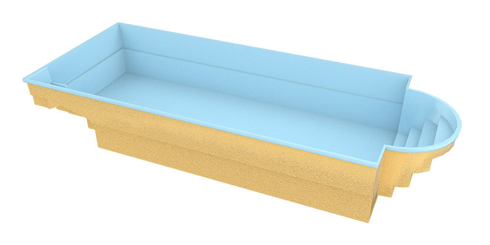 Fiberglass pool Barbados 9.40m x 3.70m x 1.50m