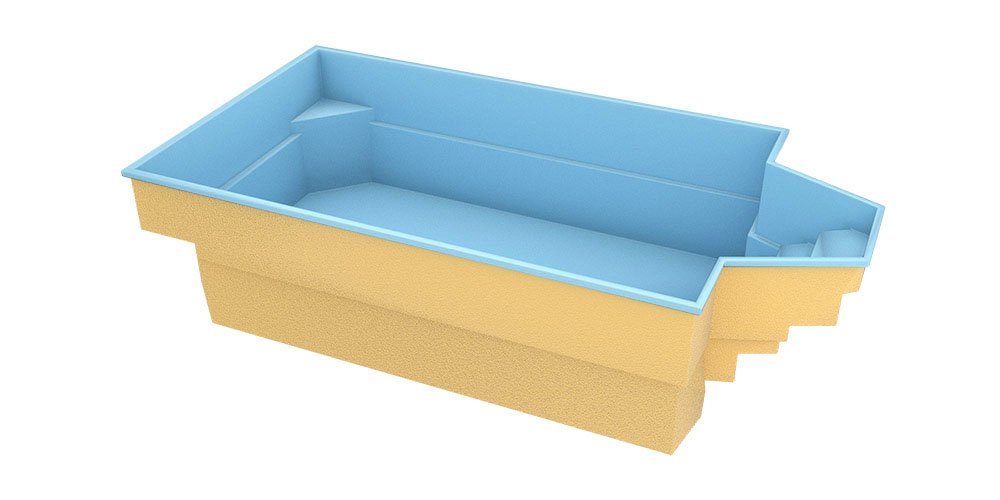 Glasfiberpool Grenada 700 7.00m x 3.00m x 1.52m