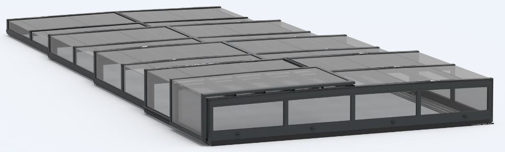 Pool Roof ICON KIT S2 4×8 (clear glass, side door, single track, anthracite)