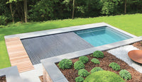 Leisurepools Reflection with slatted cover box 3.8×7.92-9.92m, 1.28-1.78m deep