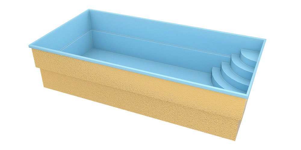 Fiberglass pool Papeete 600 6.00m x 3.00m x 1.50m