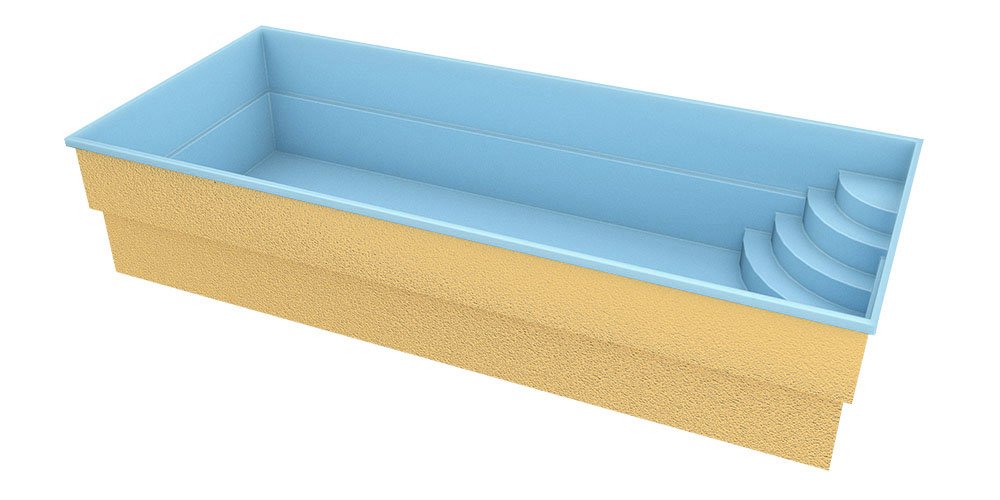 Glasfiberpool Papeete 700 7.00 m x 3.50 m x 1.50 m