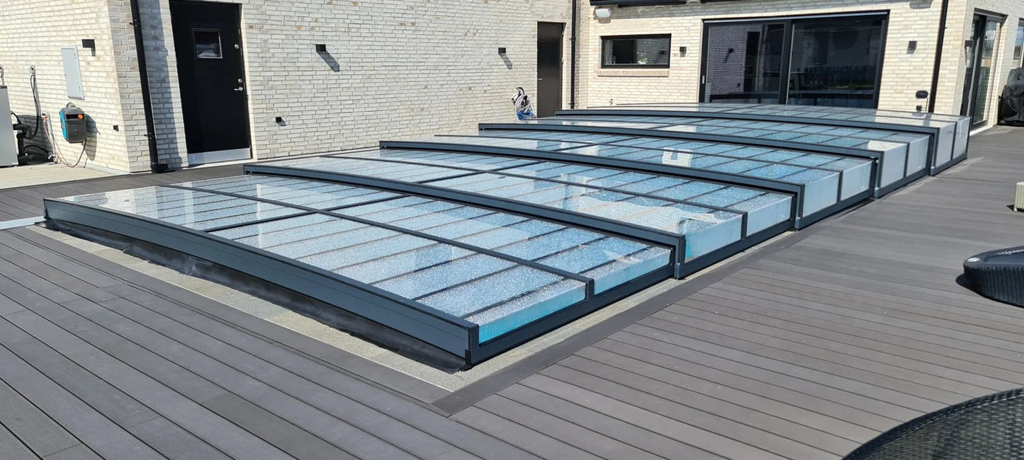 Pool roof ICON 4×10 without frame clear plastic anthracite