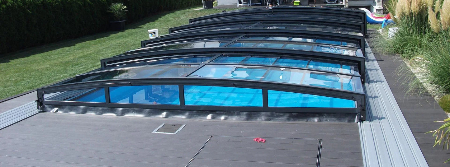 Pool Roof Special 4×10 without Frame Clear Plastic Side Door Anthracite