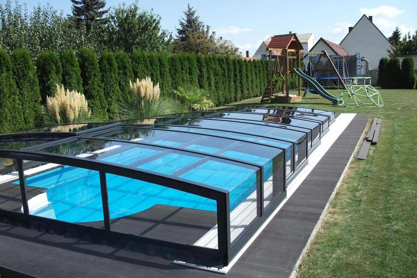 Pool Roof Special 4×8 Without Frame Clear Plastic Side Door Anthracite