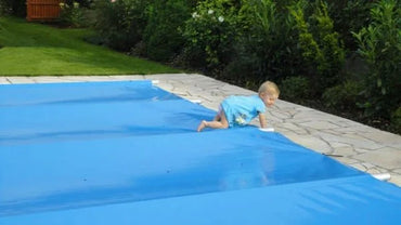 Pool cover with rolling top for 4×8 POOL incl. remote control