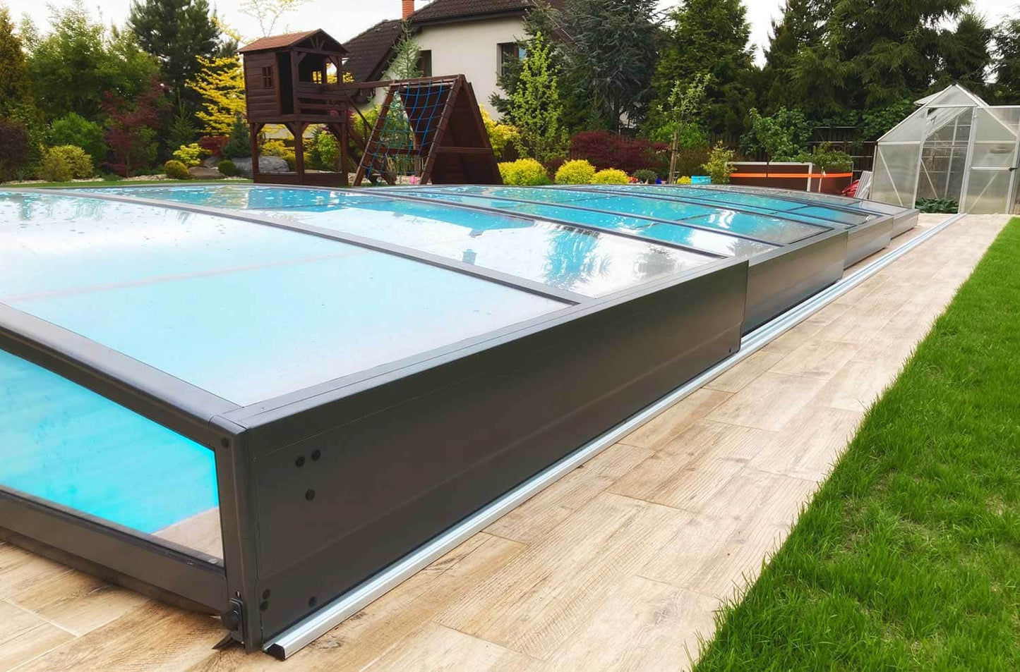 Pool Roof Sydney 4×8 (Single Rail, Anthracite)