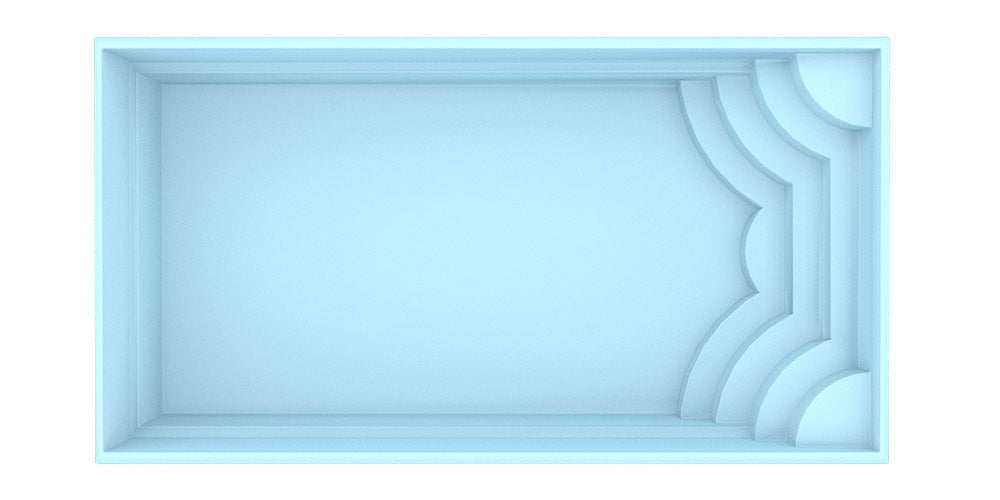 Glasfiberpool Aruba 700 7.20m x 3.70m x 1.50m