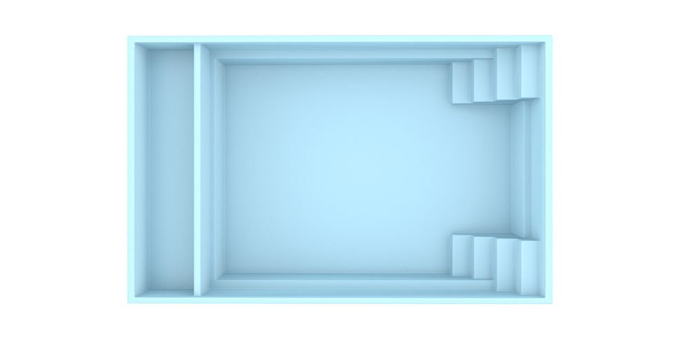 Glasfiberpool Bahama 600 6.10m x 3.75m x 1.50m