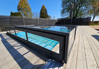 Pool Roof ICON KIT S2 4×8 (clear glass, side door, single track, anthracite)