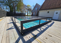 Pool Roof ICON KIT S2 4×8 (clear glass, side door, single track, anthracite)