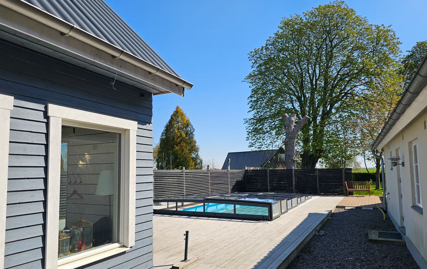 Pool Roof ICON KIT S2 4×8 (clear glass, side door, single track, anthracite)