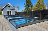 Pool Roof ICON KIT S2 4×8 (clear glass, side door, single track, anthracite)