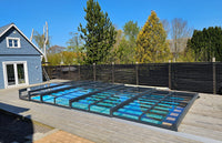 Pool Roof ICON KIT S2 4×8 (clear glass, side door, single track, anthracite)