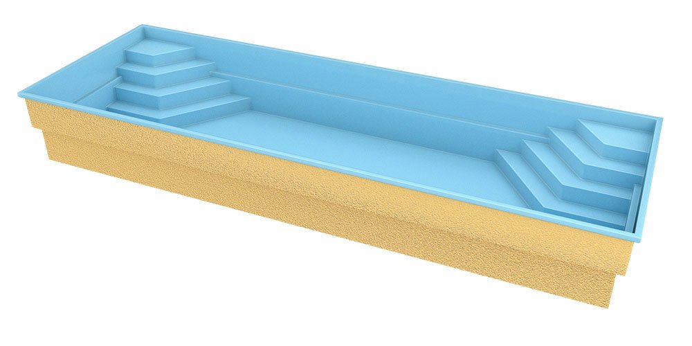 Glasfiberpool Jamaica 11.25m x 3.75m x 1.50m