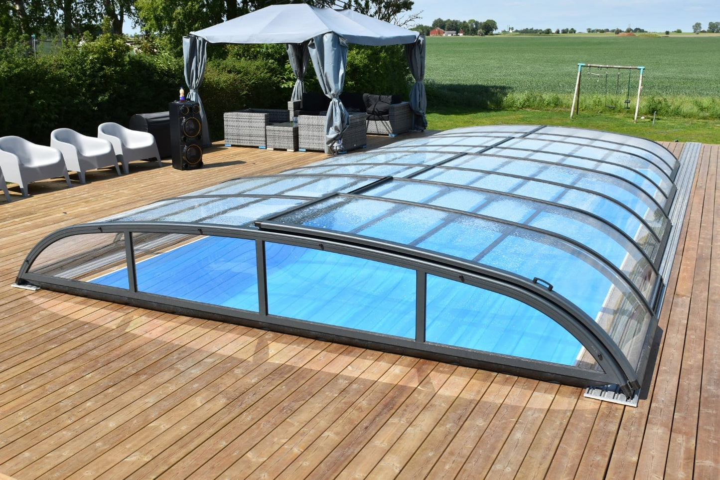 Pool Roof NIVO KIT 750B 3.5×7 (clear glass, side door)