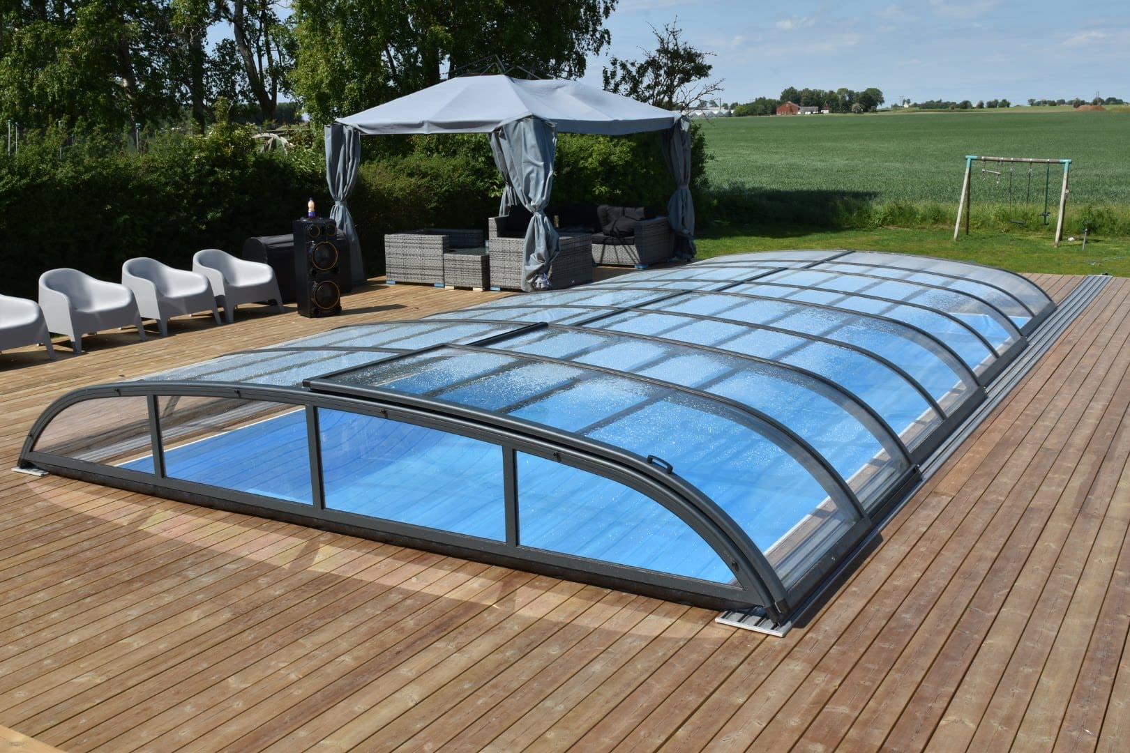Pool Roof NIVO KIT 650B 3×6 (clear glass, side door)