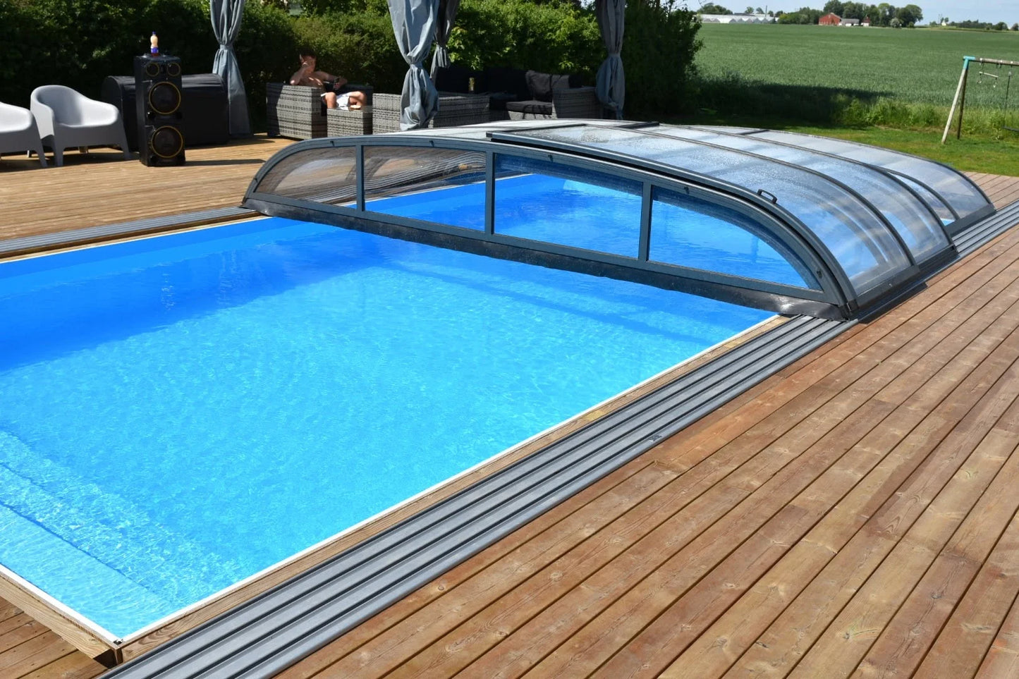 Pool Roof NIVO KIT 750B 3.5×7 (clear glass, side door)