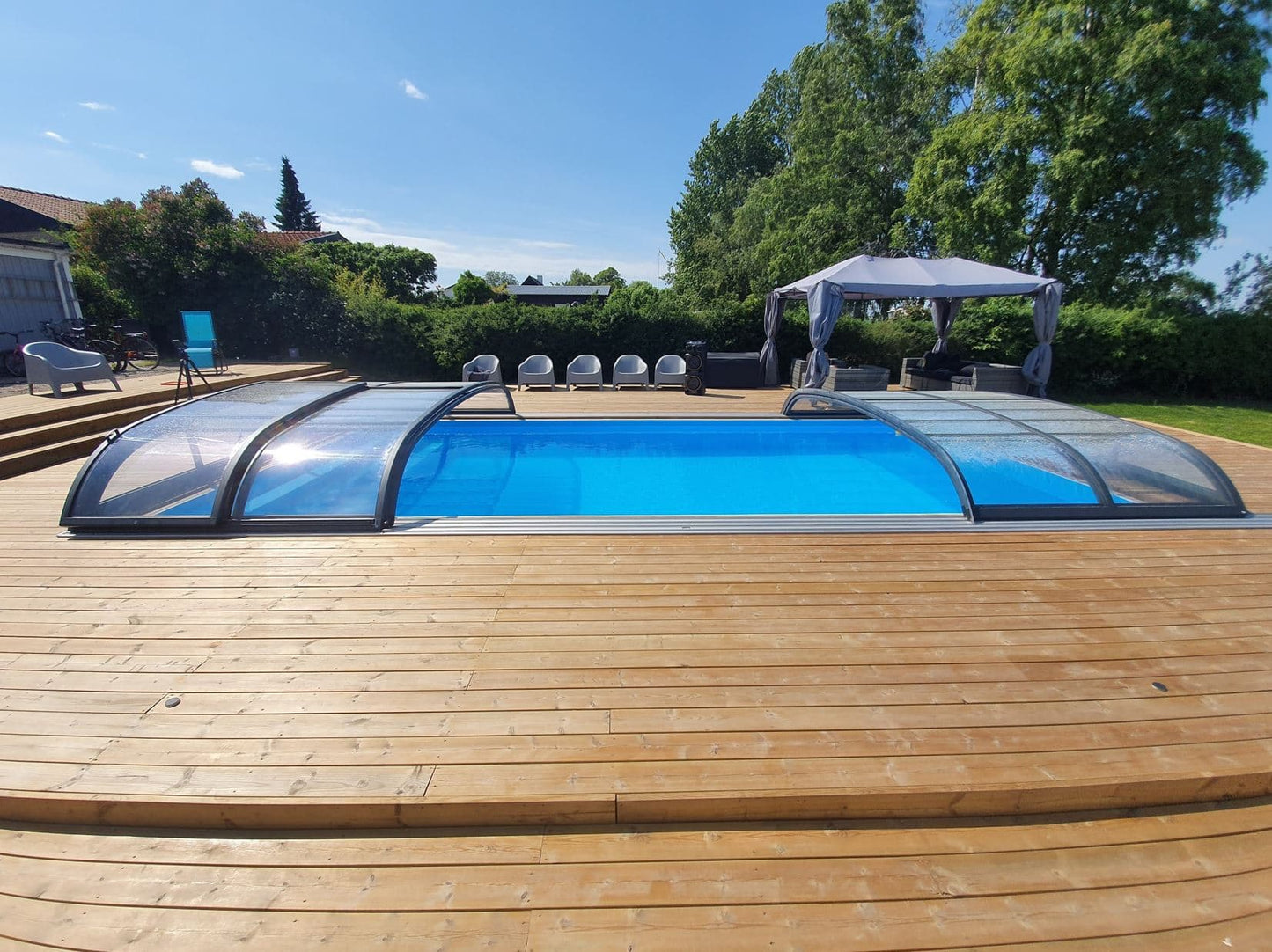 Pool Roof NIVO KIT 750B 3.5×7 (clear glass, side door)