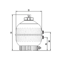 Sand filter Cantabric top/side mounted with valve
