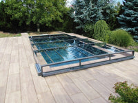 Master pool cover PLUS 4×8 Single Rail, 6 mm clear plastic