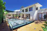 Master pool cover PLUS 4×8 Single Rail, 6 mm clear plastic